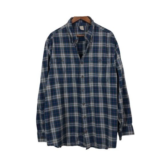 Other - VINTAGE Blue Plaid Flannel Shirt XXL/Tall
